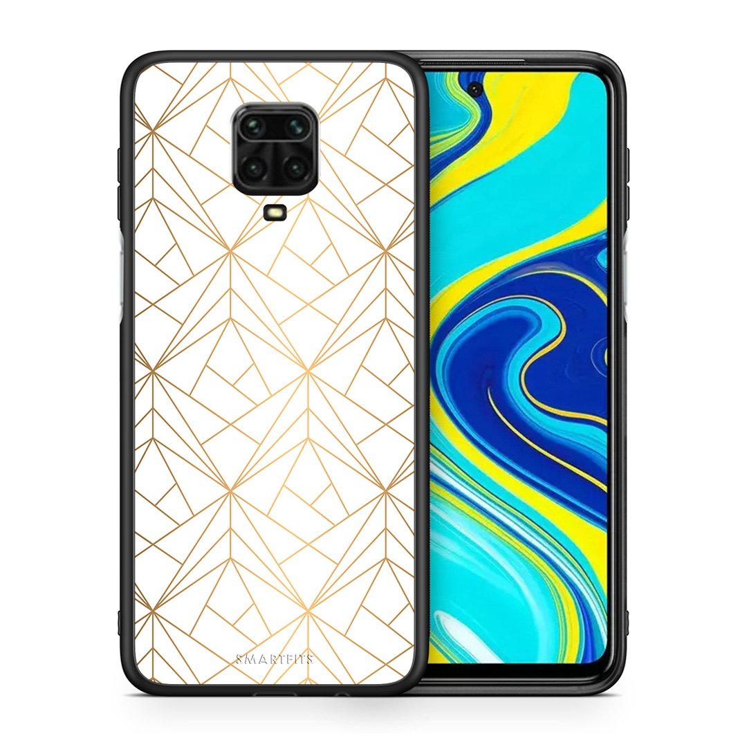 Θήκη Xiaomi Redmi Note 9S / 9 Pro Luxury White Geometric από τη Smartfits με σχέδιο στο πίσω μέρος και μαύρο περίβλημα | Xiaomi Redmi Note 9S / 9 Pro Luxury White Geometric case with colorful back and black bezels