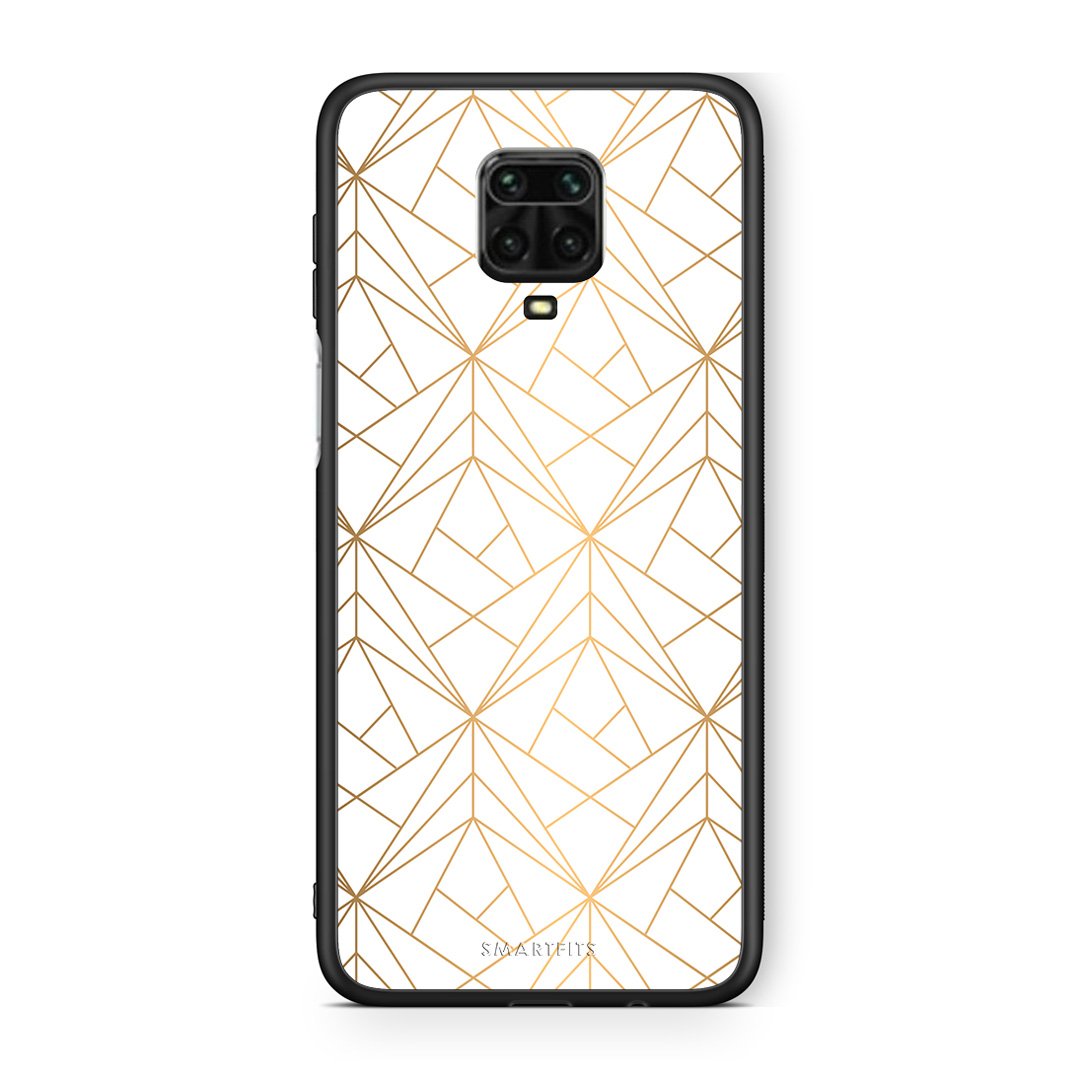 111 - Xiaomi Redmi Note 9S / 9 Pro  Luxury White Geometric case, cover, bumper