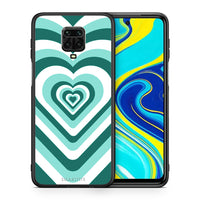 Thumbnail for Θήκη Xiaomi Redmi Note 9S / 9 Pro Green Hearts από τη Smartfits με σχέδιο στο πίσω μέρος και μαύρο περίβλημα | Xiaomi Redmi Note 9S / 9 Pro Green Hearts case with colorful back and black bezels
