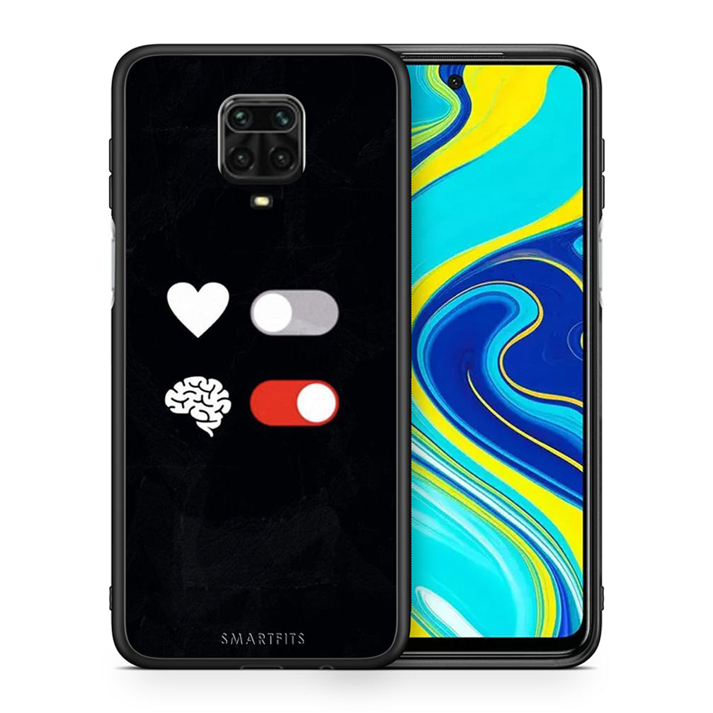 Θήκη Αγίου Βαλεντίνου Xiaomi Redmi Note 9S / 9 Pro Heart Vs Brain από τη Smartfits με σχέδιο στο πίσω μέρος και μαύρο περίβλημα | Xiaomi Redmi Note 9S / 9 Pro Heart Vs Brain case with colorful back and black bezels