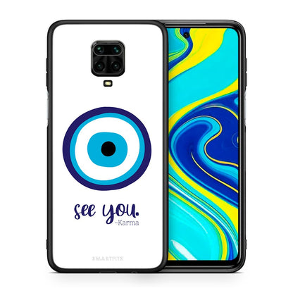 Θήκη Xiaomi Redmi Note 9S / 9 Pro Karma Says από τη Smartfits με σχέδιο στο πίσω μέρος και μαύρο περίβλημα | Xiaomi Redmi Note 9S / 9 Pro Karma Says case with colorful back and black bezels