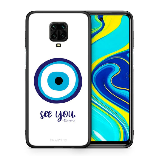 Θήκη Xiaomi Redmi Note 9S / 9 Pro Karma Says από τη Smartfits με σχέδιο στο πίσω μέρος και μαύρο περίβλημα | Xiaomi Redmi Note 9S / 9 Pro Karma Says case with colorful back and black bezels