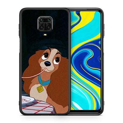 Θήκη Αγίου Βαλεντίνου Xiaomi Redmi Note 9S / 9 Pro Lady And Tramp 2 από τη Smartfits με σχέδιο στο πίσω μέρος και μαύρο περίβλημα | Xiaomi Redmi Note 9S / 9 Pro Lady And Tramp 2 case with colorful back and black bezels