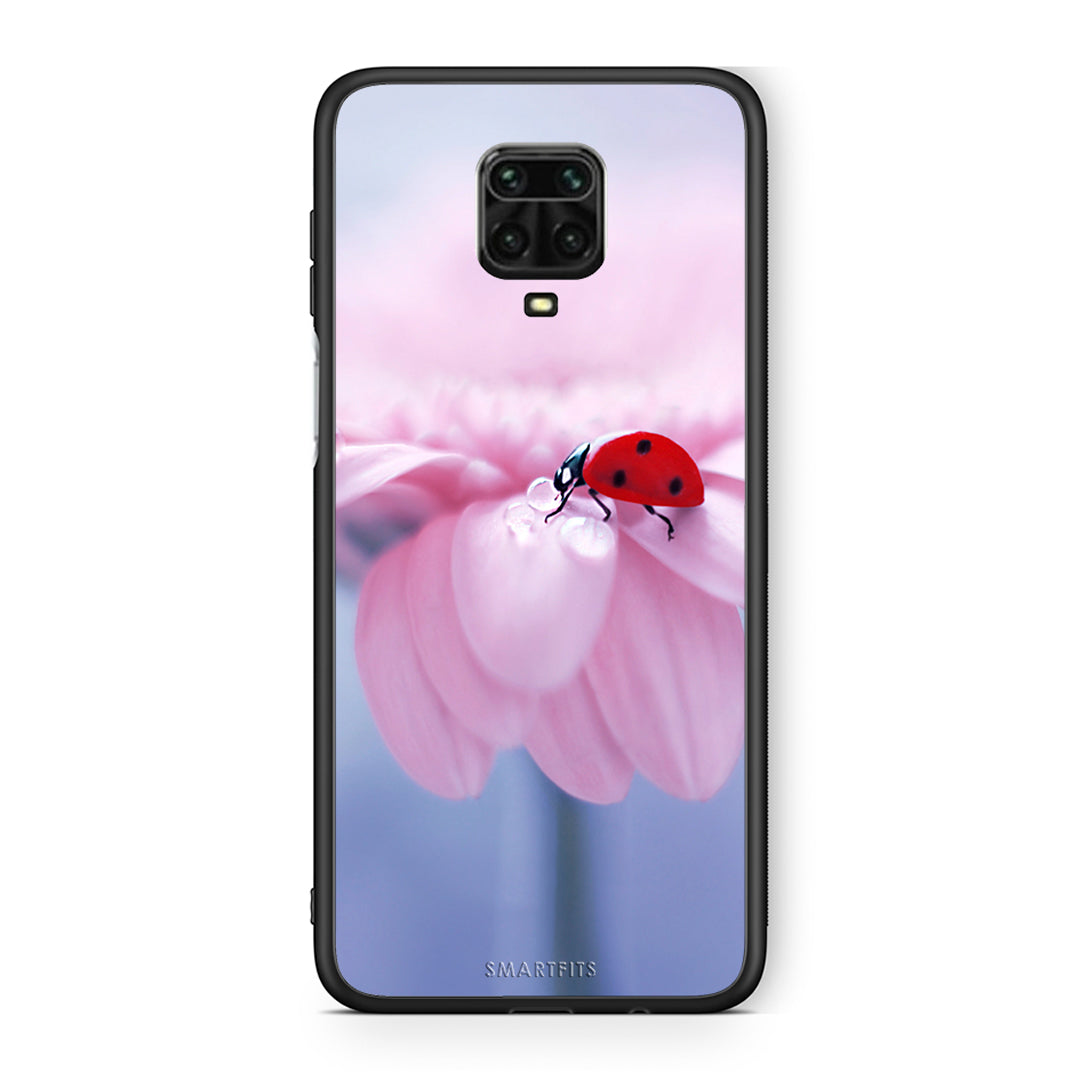 Xiaomi Redmi Note 9S / 9 Pro Ladybug Flower θήκη από τη Smartfits με σχέδιο στο πίσω μέρος και μαύρο περίβλημα | Smartphone case with colorful back and black bezels by Smartfits
