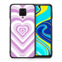 Thumbnail for Θήκη Xiaomi Redmi Note 9S / 9 Pro Lilac Hearts από τη Smartfits με σχέδιο στο πίσω μέρος και μαύρο περίβλημα | Xiaomi Redmi Note 9S / 9 Pro Lilac Hearts case with colorful back and black bezels