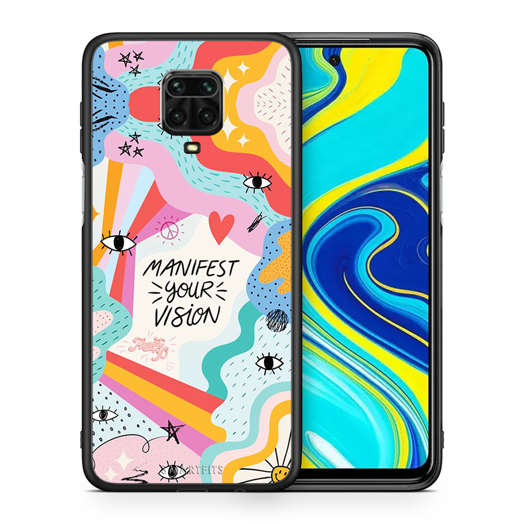 Θήκη Xiaomi Redmi Note 9S / 9 Pro Manifest Your Vision από τη Smartfits με σχέδιο στο πίσω μέρος και μαύρο περίβλημα | Xiaomi Redmi Note 9S / 9 Pro Manifest Your Vision case with colorful back and black bezels