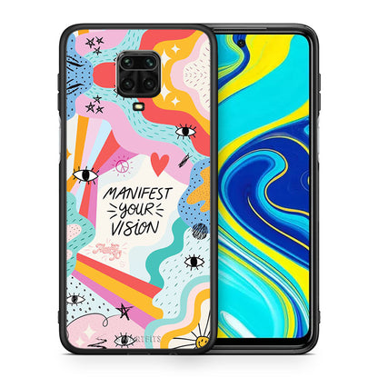 Θήκη Xiaomi Redmi Note 9S / 9 Pro Manifest Your Vision από τη Smartfits με σχέδιο στο πίσω μέρος και μαύρο περίβλημα | Xiaomi Redmi Note 9S / 9 Pro Manifest Your Vision case with colorful back and black bezels