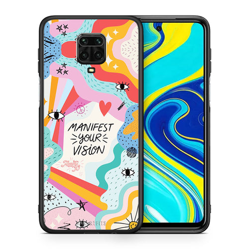 Θήκη Xiaomi Redmi Note 9S / 9 Pro Manifest Your Vision από τη Smartfits με σχέδιο στο πίσω μέρος και μαύρο περίβλημα | Xiaomi Redmi Note 9S / 9 Pro Manifest Your Vision case with colorful back and black bezels
