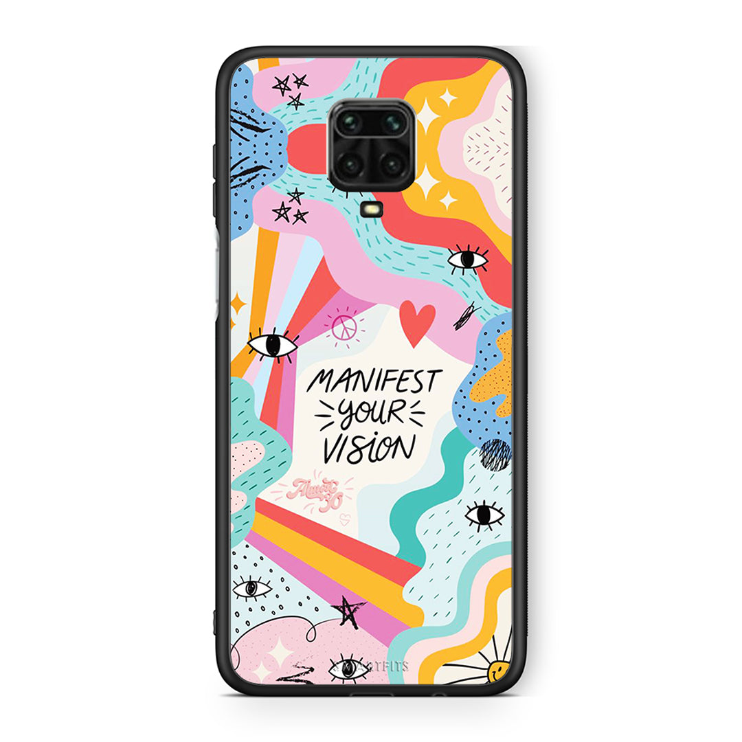 Xiaomi Redmi Note 9S / 9 Pro Manifest Your Vision θήκη από τη Smartfits με σχέδιο στο πίσω μέρος και μαύρο περίβλημα | Smartphone case with colorful back and black bezels by Smartfits
