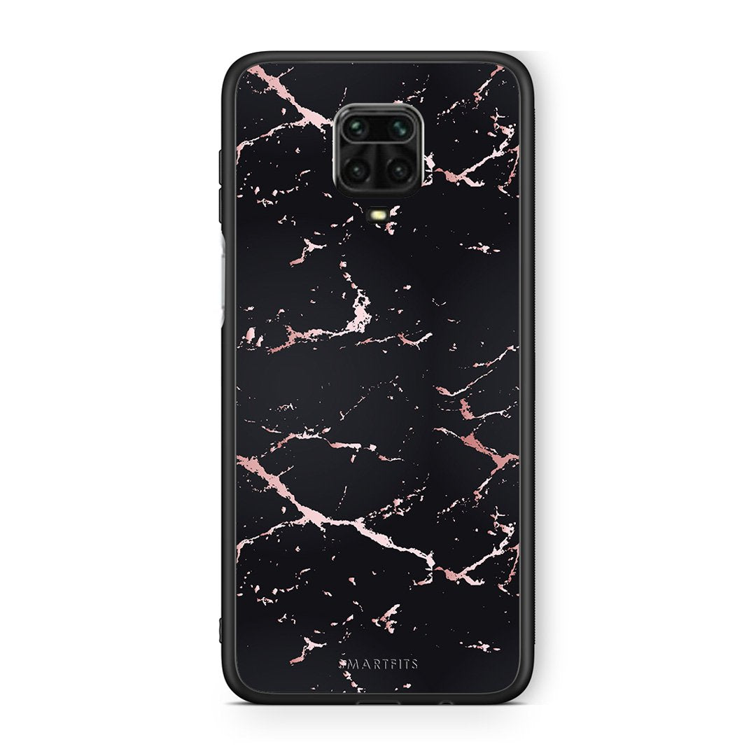 4 - Xiaomi Redmi Note 9S / 9 Pro  Black Rosegold Marble case, cover, bumper
