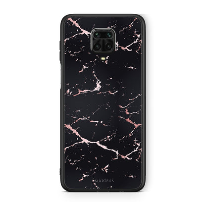 4 - Xiaomi Redmi Note 9S / 9 Pro  Black Rosegold Marble case, cover, bumper