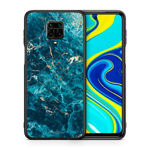 Θήκη Xiaomi Redmi Note 9S / 9 Pro Marble Blue από τη Smartfits με σχέδιο στο πίσω μέρος και μαύρο περίβλημα | Xiaomi Redmi Note 9S / 9 Pro Marble Blue case with colorful back and black bezels