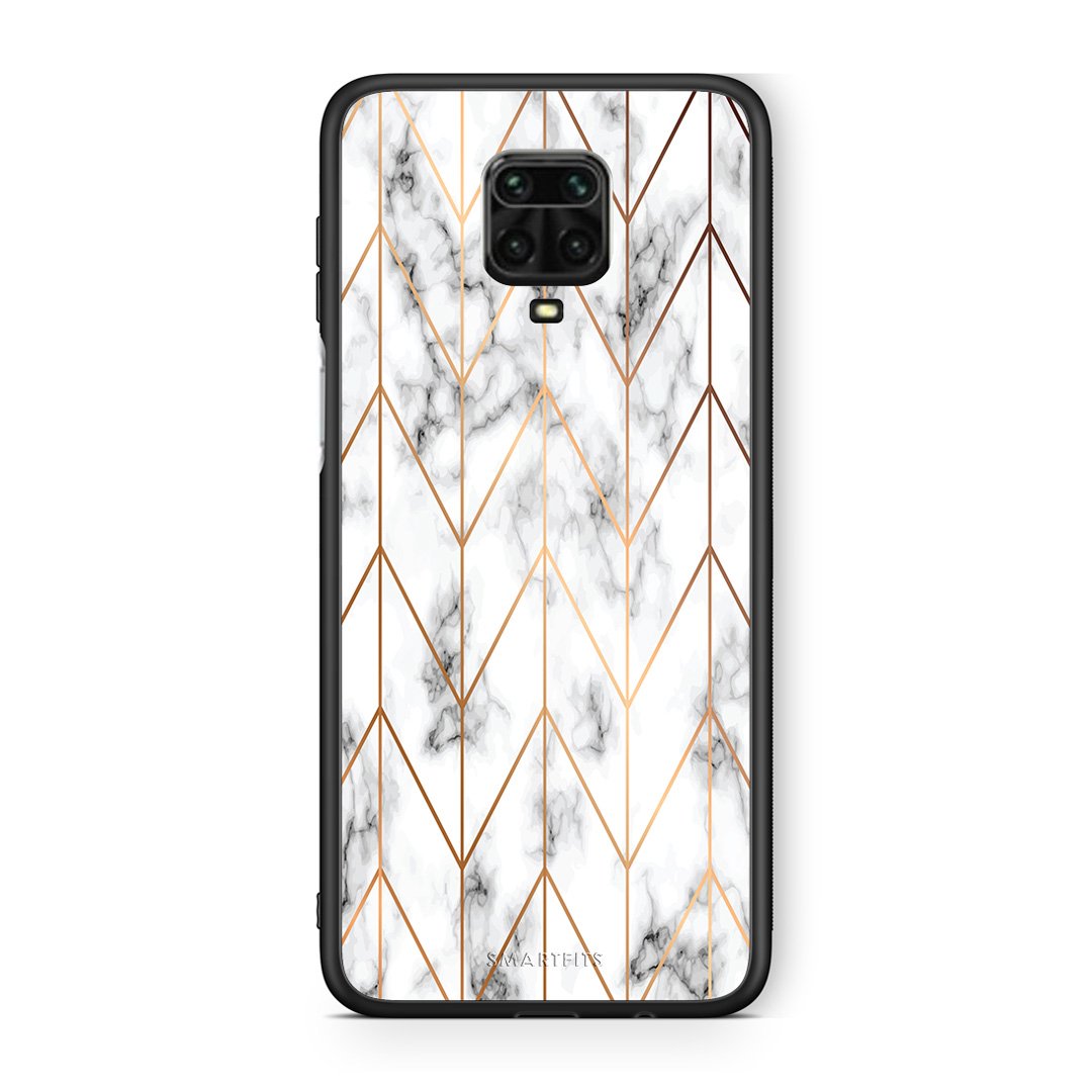 44 - Xiaomi Redmi Note 9S / 9 Pro  Gold Geometric Marble case, cover, bumper