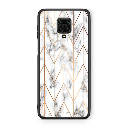44 - Xiaomi Redmi Note 9S / 9 Pro  Gold Geometric Marble case, cover, bumper