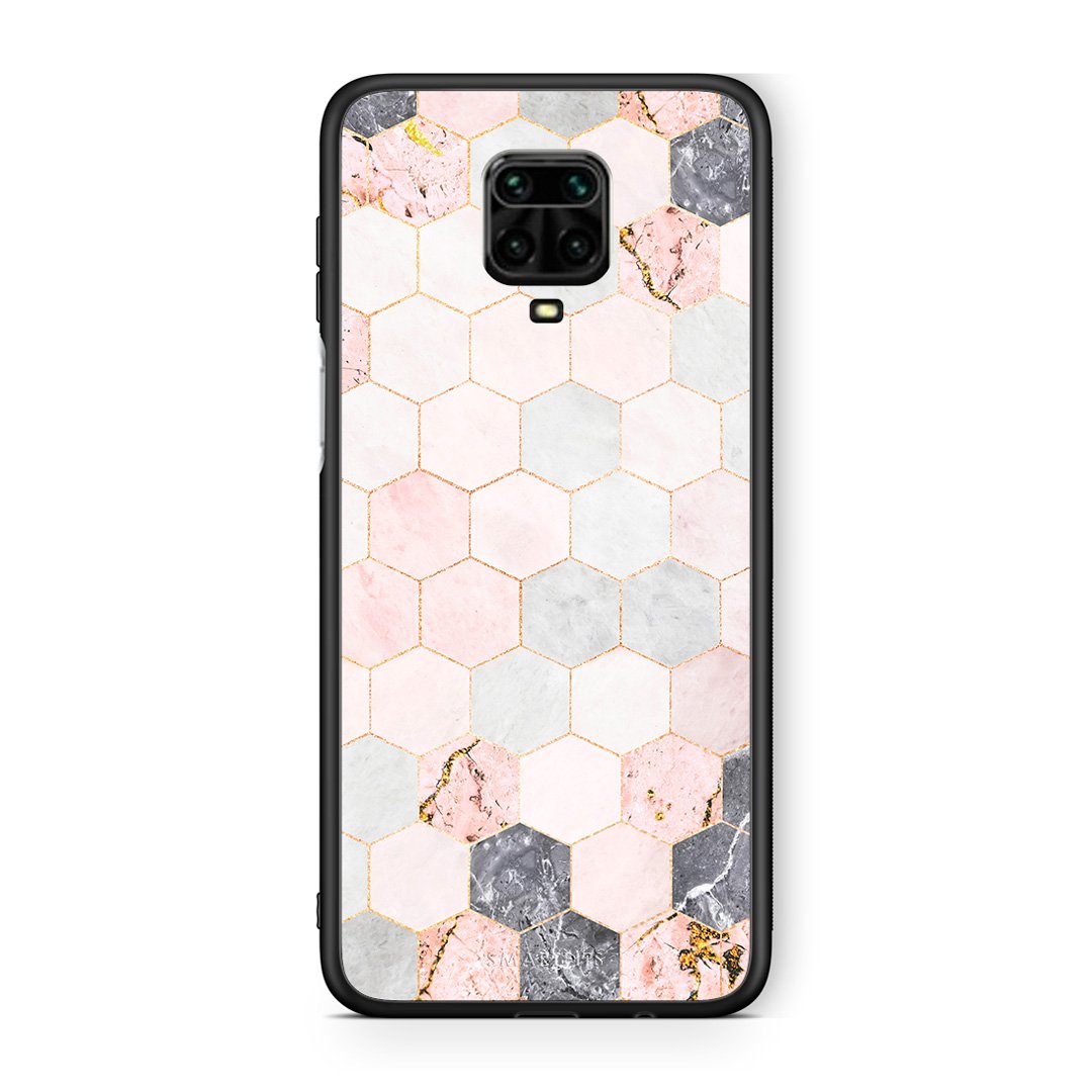 4 - Xiaomi Redmi Note 9S / 9 Pro Hexagon Pink Marble case, cover, bumper
