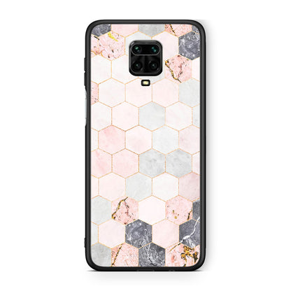 4 - Xiaomi Redmi Note 9S / 9 Pro Hexagon Pink Marble case, cover, bumper