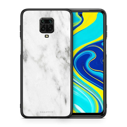 Θήκη Xiaomi Redmi Note 9S / 9 Pro White Marble από τη Smartfits με σχέδιο στο πίσω μέρος και μαύρο περίβλημα | Xiaomi Redmi Note 9S / 9 Pro White Marble case with colorful back and black bezels