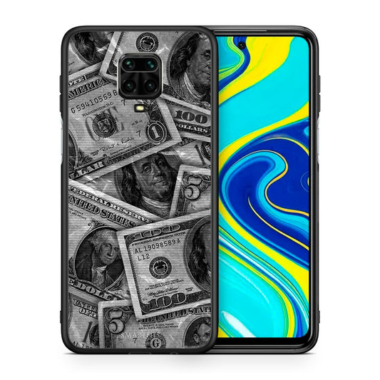 Θήκη Xiaomi Redmi Note 9S / 9 Pro Money Dollars από τη Smartfits με σχέδιο στο πίσω μέρος και μαύρο περίβλημα | Xiaomi Redmi Note 9S / 9 Pro Money Dollars case with colorful back and black bezels