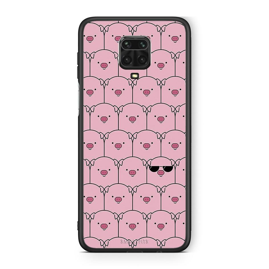 Xiaomi Redmi Note 9S / 9 Pro Pig Glasses θήκη από τη Smartfits με σχέδιο στο πίσω μέρος και μαύρο περίβλημα | Smartphone case with colorful back and black bezels by Smartfits