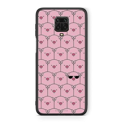 Xiaomi Redmi Note 9S / 9 Pro Pig Glasses θήκη από τη Smartfits με σχέδιο στο πίσω μέρος και μαύρο περίβλημα | Smartphone case with colorful back and black bezels by Smartfits