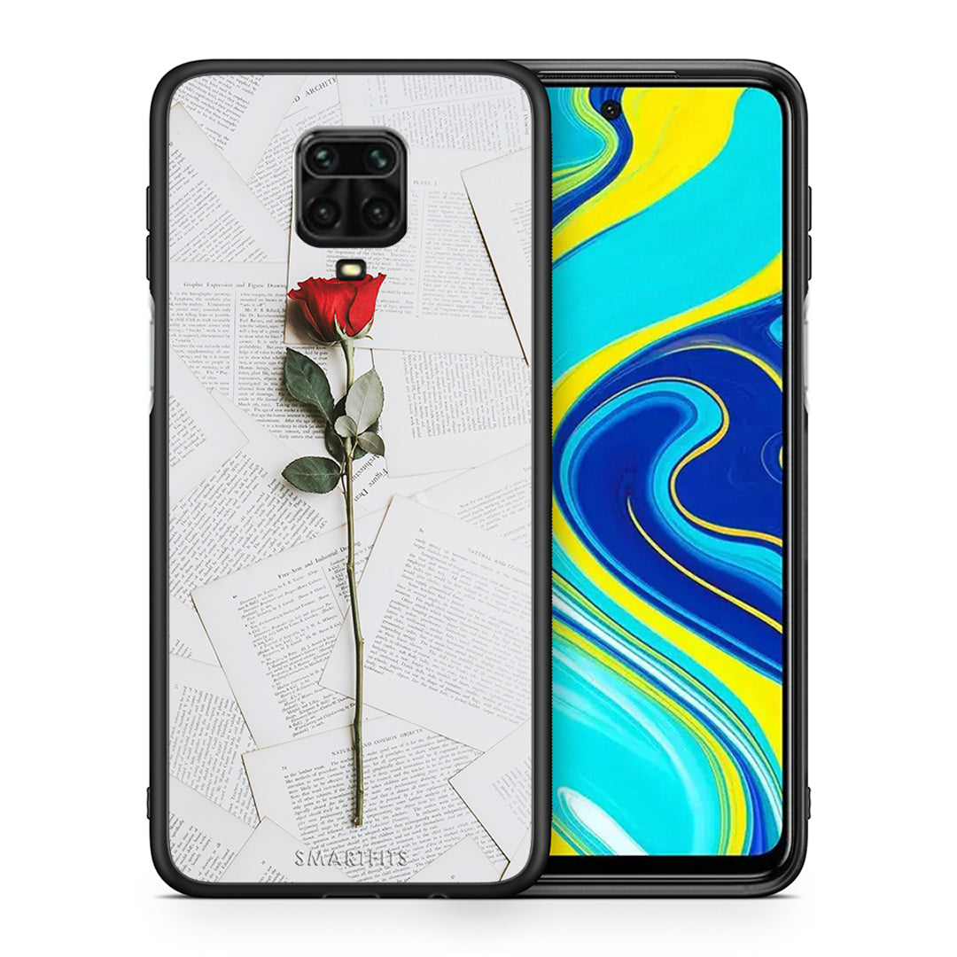 Θήκη Xiaomi Redmi Note 9S / 9 Pro Red Rose από τη Smartfits με σχέδιο στο πίσω μέρος και μαύρο περίβλημα | Xiaomi Redmi Note 9S / 9 Pro Red Rose case with colorful back and black bezels