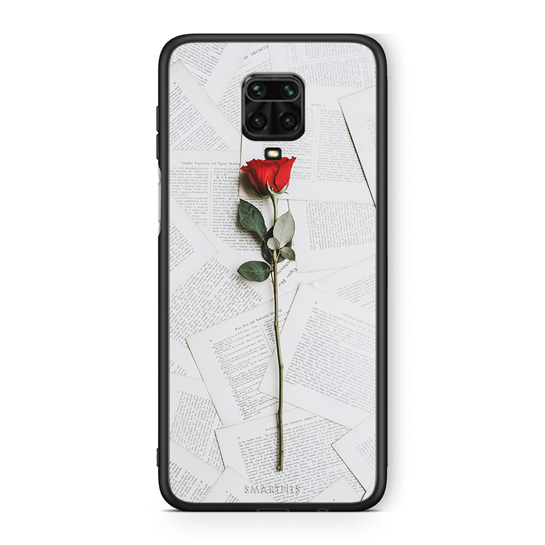 Xiaomi Redmi Note 9S / 9 Pro Red Rose θήκη από τη Smartfits με σχέδιο στο πίσω μέρος και μαύρο περίβλημα | Smartphone case with colorful back and black bezels by Smartfits