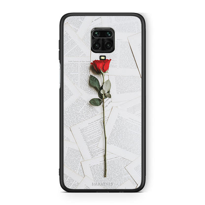 Xiaomi Redmi Note 9S / 9 Pro Red Rose θήκη από τη Smartfits με σχέδιο στο πίσω μέρος και μαύρο περίβλημα | Smartphone case with colorful back and black bezels by Smartfits