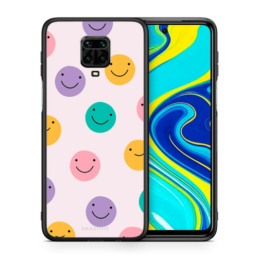Θήκη Xiaomi Redmi Note 9S / 9 Pro Smiley Faces από τη Smartfits με σχέδιο στο πίσω μέρος και μαύρο περίβλημα | Xiaomi Redmi Note 9S / 9 Pro Smiley Faces case with colorful back and black bezels