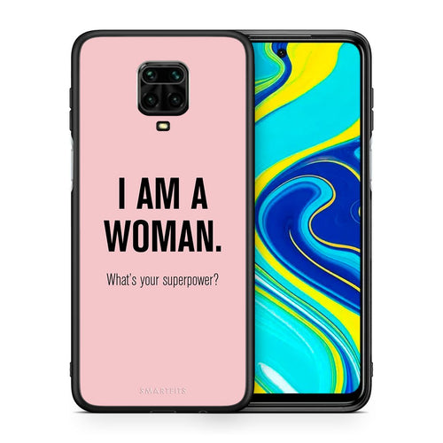 Θήκη Xiaomi Redmi Note 9S / 9 Pro Superpower Woman από τη Smartfits με σχέδιο στο πίσω μέρος και μαύρο περίβλημα | Xiaomi Redmi Note 9S / 9 Pro Superpower Woman case with colorful back and black bezels