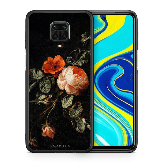Θήκη Xiaomi Redmi Note 9S / 9 Pro Vintage Roses από τη Smartfits με σχέδιο στο πίσω μέρος και μαύρο περίβλημα | Xiaomi Redmi Note 9S / 9 Pro Vintage Roses case with colorful back and black bezels