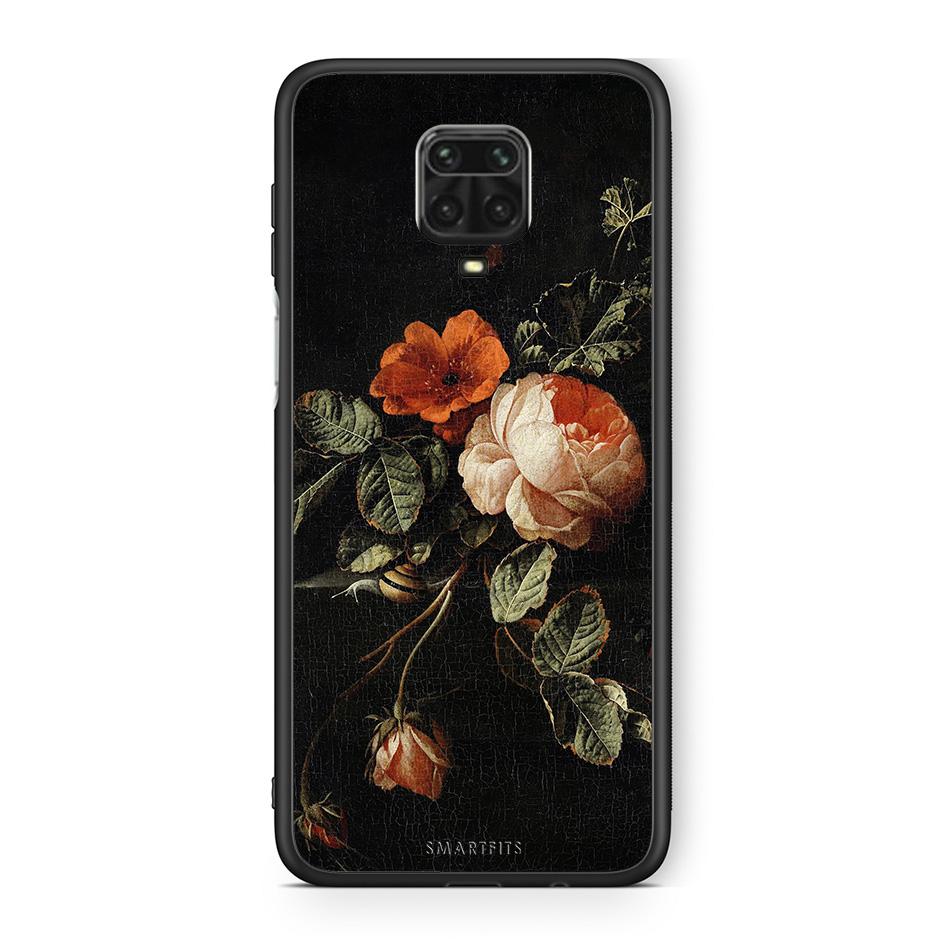 Xiaomi Redmi Note 9S / 9 Pro Vintage Roses θήκη από τη Smartfits με σχέδιο στο πίσω μέρος και μαύρο περίβλημα | Smartphone case with colorful back and black bezels by Smartfits