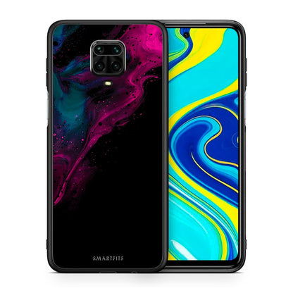 Θήκη Xiaomi Redmi Note 9S / 9 Pro Pink Black Watercolor από τη Smartfits με σχέδιο στο πίσω μέρος και μαύρο περίβλημα | Xiaomi Redmi Note 9S / 9 Pro Pink Black Watercolor case with colorful back and black bezels