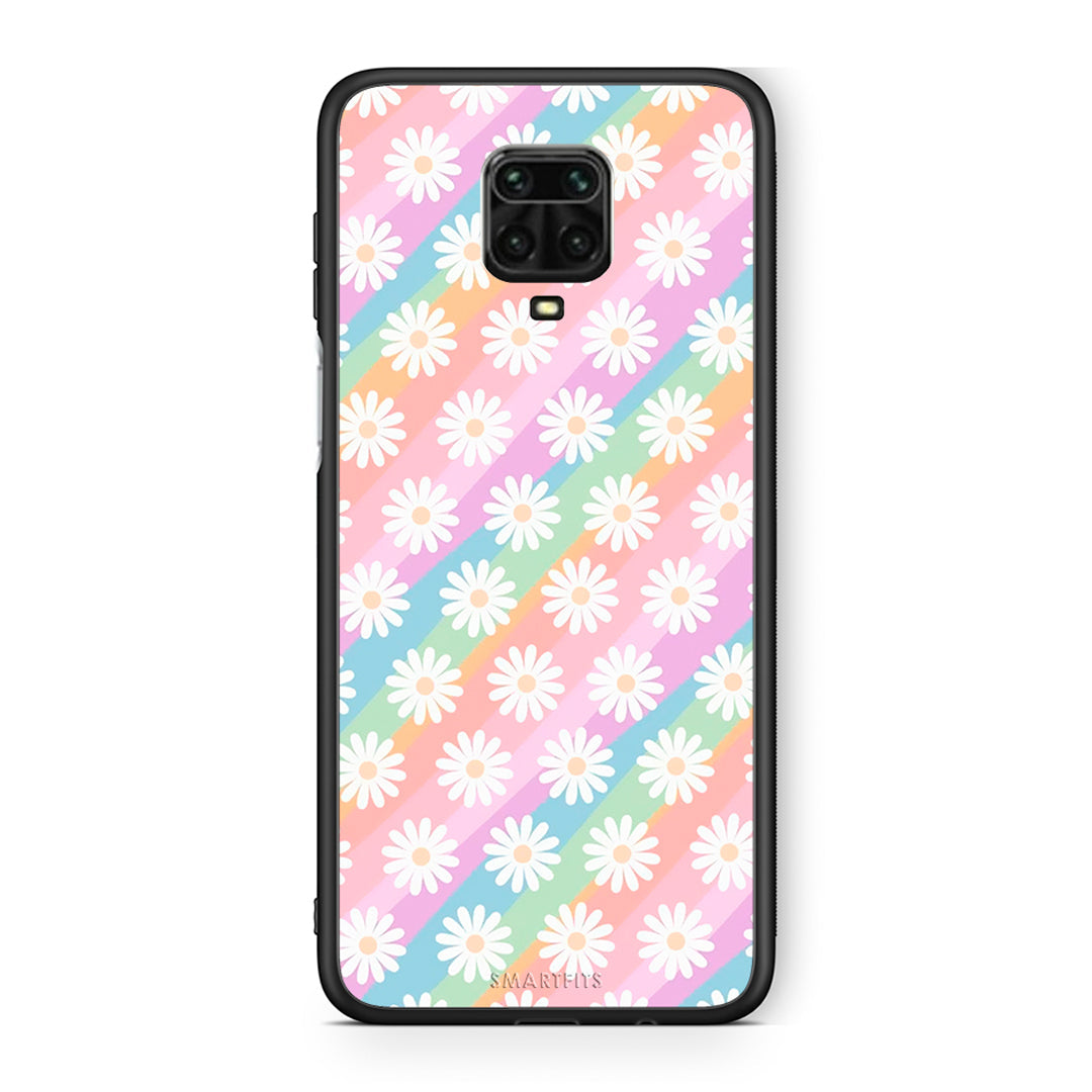 Xiaomi Redmi Note 9S / 9 Pro White Daisies θήκη από τη Smartfits με σχέδιο στο πίσω μέρος και μαύρο περίβλημα | Smartphone case with colorful back and black bezels by Smartfits