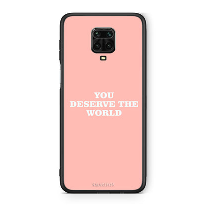 Xiaomi Redmi Note 9S / 9 Pro You Deserve The World Θήκη Αγίου Βαλεντίνου από τη Smartfits με σχέδιο στο πίσω μέρος και μαύρο περίβλημα | Smartphone case with colorful back and black bezels by Smartfits
