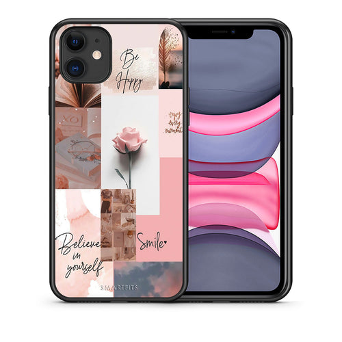 Θήκη iPhone 11 Aesthetic Collage από τη Smartfits με σχέδιο στο πίσω μέρος και μαύρο περίβλημα | iPhone 11 Aesthetic Collage case with colorful back and black bezels
