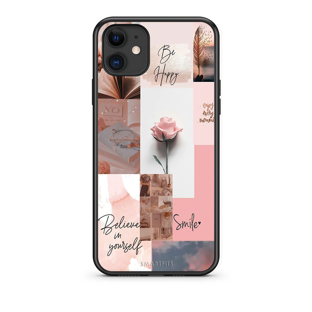 iPhone 11 Aesthetic Collage θήκη από τη Smartfits με σχέδιο στο πίσω μέρος και μαύρο περίβλημα | Smartphone case with colorful back and black bezels by Smartfits