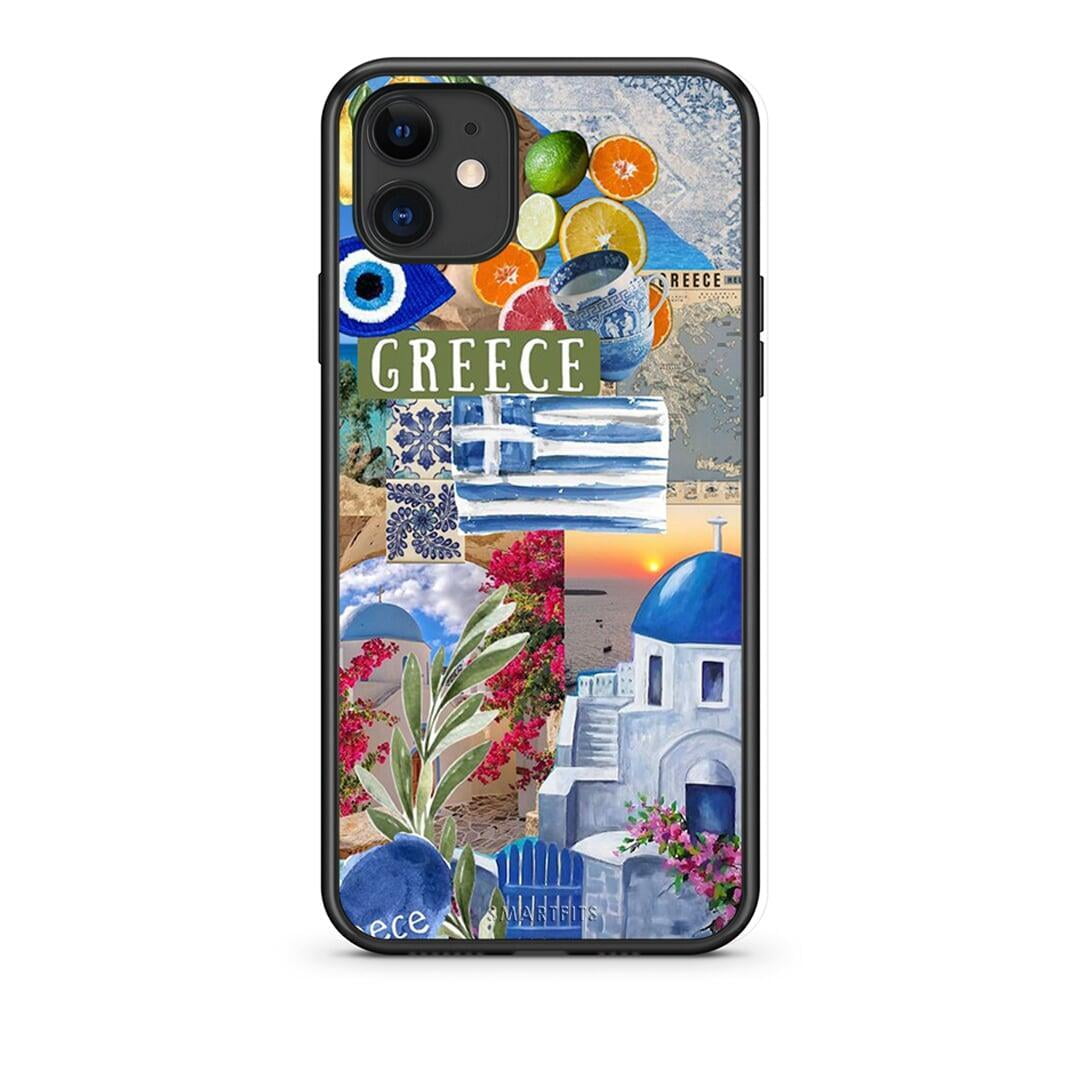 iPhone 11 All Greek Θήκη από τη Smartfits με σχέδιο στο πίσω μέρος και μαύρο περίβλημα | Smartphone case with colorful back and black bezels by Smartfits