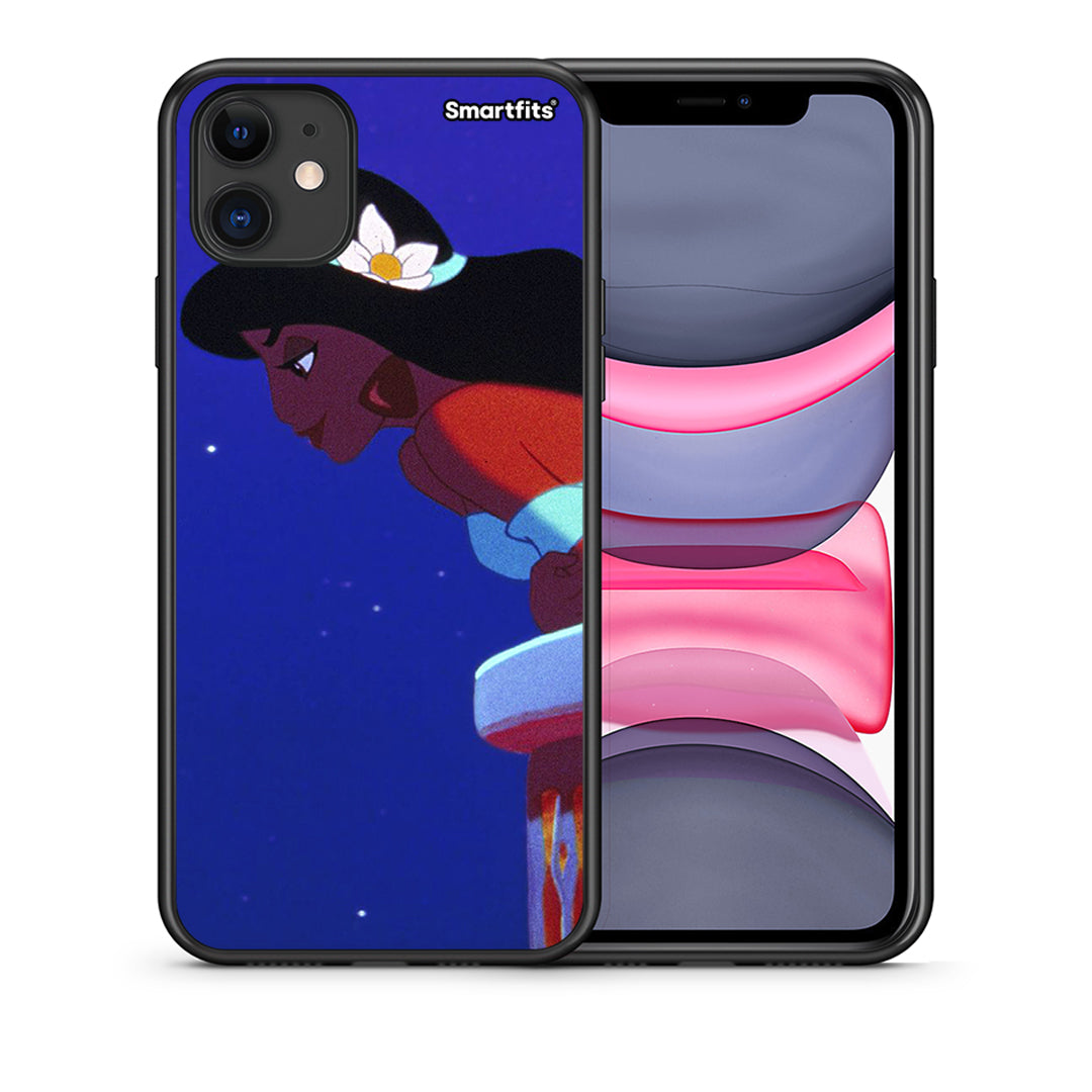 Θήκη iPhone 11 Alladin And Jasmine Love 2 από τη Smartfits με σχέδιο στο πίσω μέρος και μαύρο περίβλημα | iPhone 11 Alladin And Jasmine Love 2 case with colorful back and black bezels