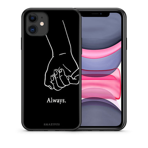 Θήκη Αγίου Βαλεντίνου iPhone 11 Always & Forever 1 από τη Smartfits με σχέδιο στο πίσω μέρος και μαύρο περίβλημα | iPhone 11 Always & Forever 1 case with colorful back and black bezels