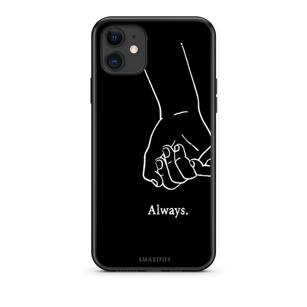 iPhone 11 Always & Forever 1 Θήκη Αγίου Βαλεντίνου από τη Smartfits με σχέδιο στο πίσω μέρος και μαύρο περίβλημα | Smartphone case with colorful back and black bezels by Smartfits