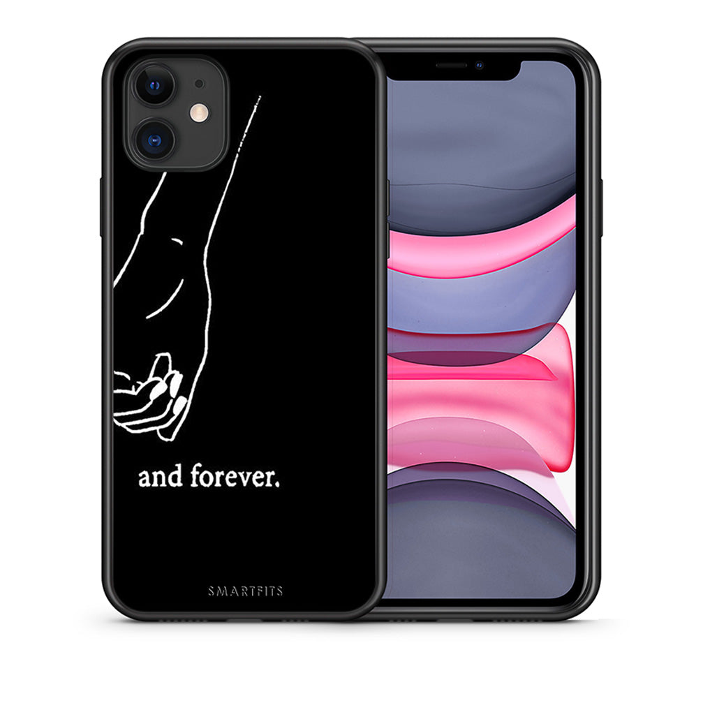Θήκη Αγίου Βαλεντίνου iPhone 11 Always & Forever 2 από τη Smartfits με σχέδιο στο πίσω μέρος και μαύρο περίβλημα | iPhone 11 Always & Forever 2 case with colorful back and black bezels