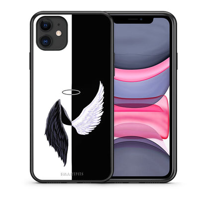 Θήκη iPhone 11 Angels Demons από τη Smartfits με σχέδιο στο πίσω μέρος και μαύρο περίβλημα | iPhone 11 Angels Demons case with colorful back and black bezels