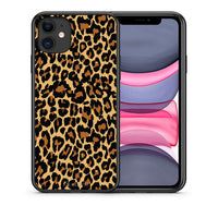 Thumbnail for Θήκη iPhone 11 Leopard Animal από τη Smartfits με σχέδιο στο πίσω μέρος και μαύρο περίβλημα | iPhone 11 Leopard Animal case with colorful back and black bezels