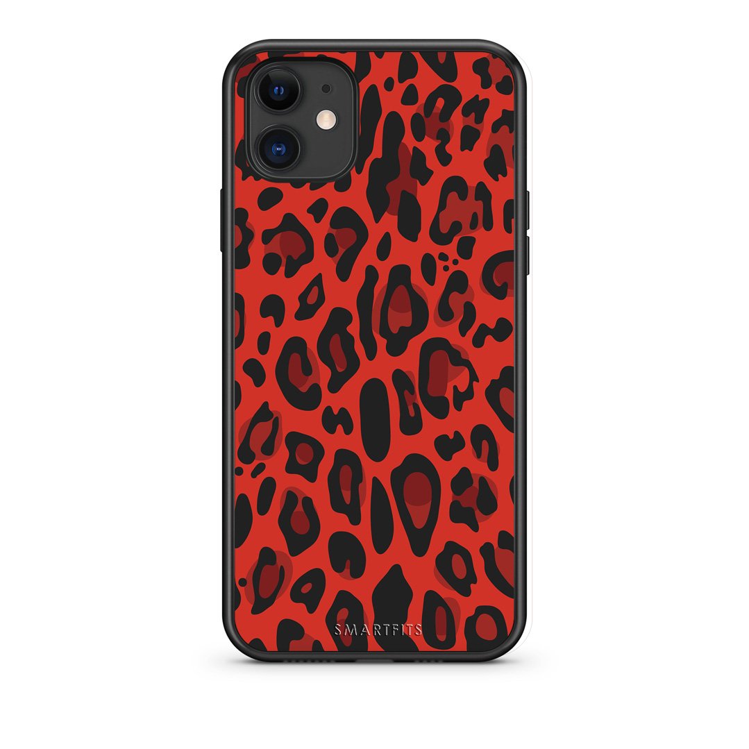 4 - iPhone 11 Red Leopard Animal case, cover, bumper
