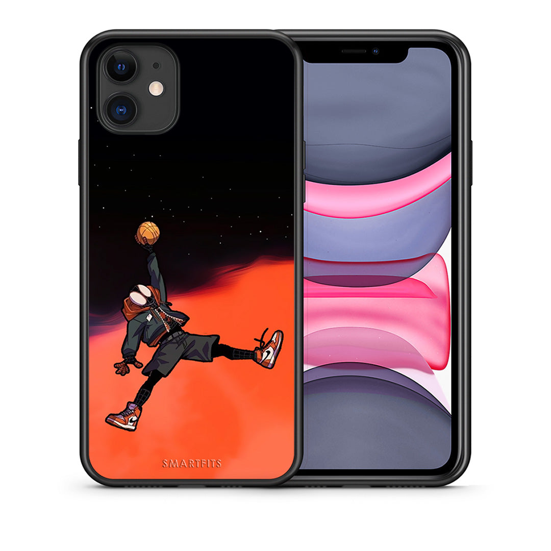 Θήκη iPhone 11 Basketball Hero από τη Smartfits με σχέδιο στο πίσω μέρος και μαύρο περίβλημα | iPhone 11 Basketball Hero case with colorful back and black bezels