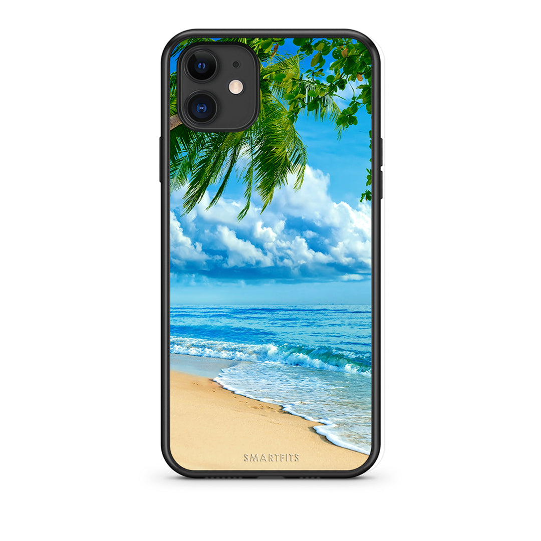 iPhone 11 Beautiful Beach θήκη από τη Smartfits με σχέδιο στο πίσω μέρος και μαύρο περίβλημα | Smartphone case with colorful back and black bezels by Smartfits