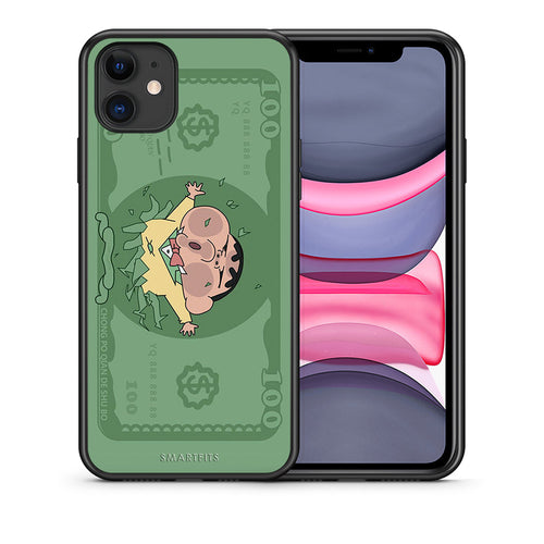 Θήκη Αγίου Βαλεντίνου iPhone 11 Big Money από τη Smartfits με σχέδιο στο πίσω μέρος και μαύρο περίβλημα | iPhone 11 Big Money case with colorful back and black bezels