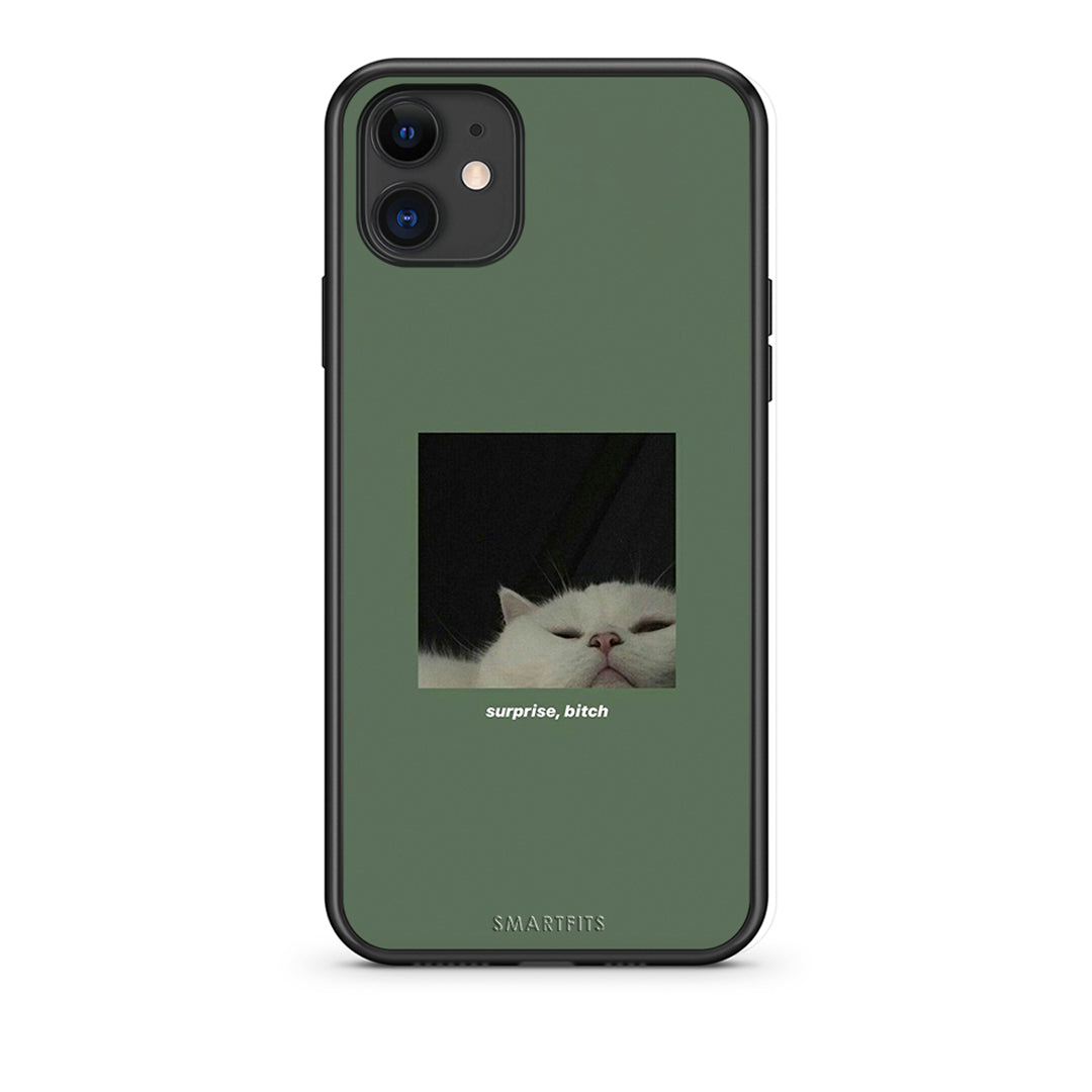 iPhone 11 Bitch Surprise θήκη από τη Smartfits με σχέδιο στο πίσω μέρος και μαύρο περίβλημα | Smartphone case with colorful back and black bezels by Smartfits