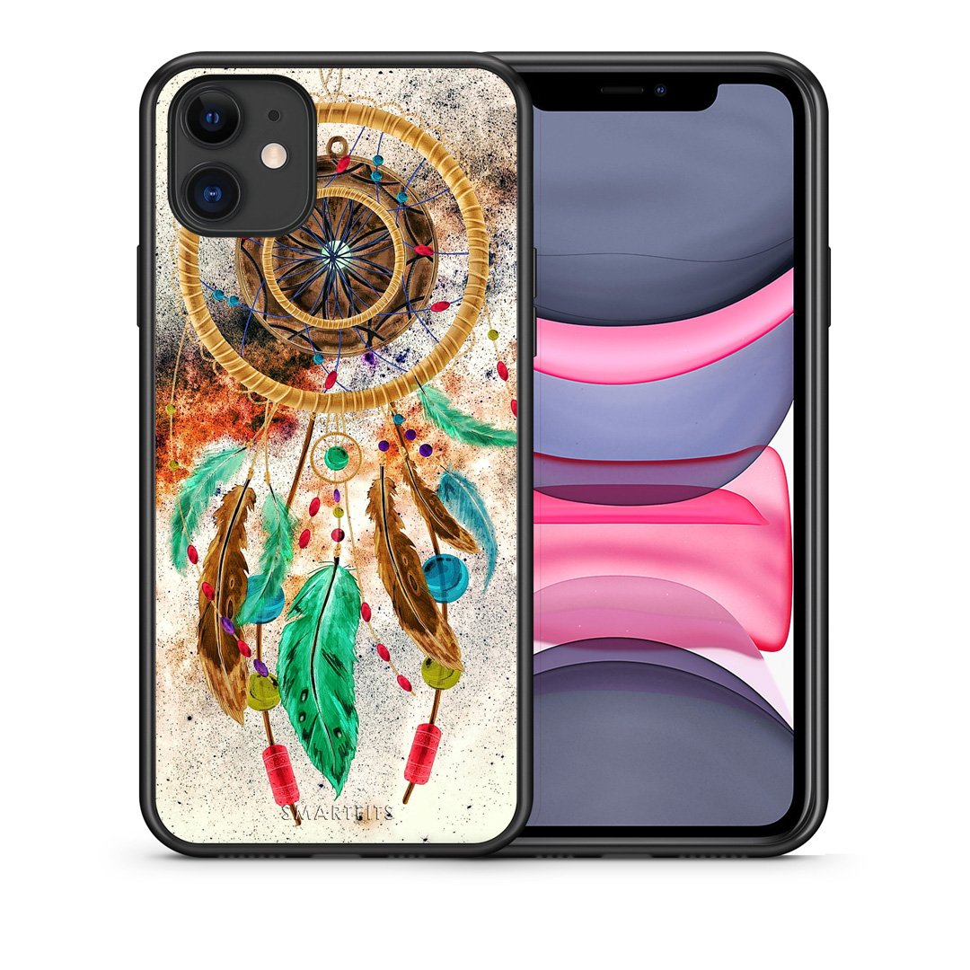 Θήκη iPhone 11 DreamCatcher Boho από τη Smartfits με σχέδιο στο πίσω μέρος και μαύρο περίβλημα | iPhone 11 DreamCatcher Boho case with colorful back and black bezels
