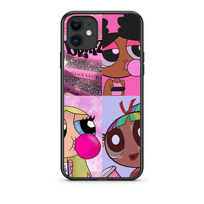 iPhone 11 Bubble Girls Θήκη Αγίου Βαλεντίνου από τη Smartfits με σχέδιο στο πίσω μέρος και μαύρο περίβλημα | Smartphone case with colorful back and black bezels by Smartfits